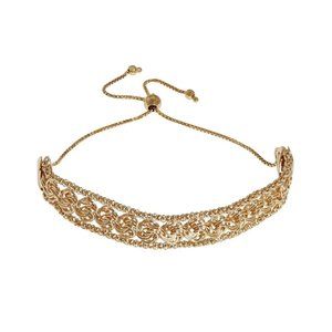 Technibond Yellow Rosetta and Popcorn Chain Adjustable Bracelet